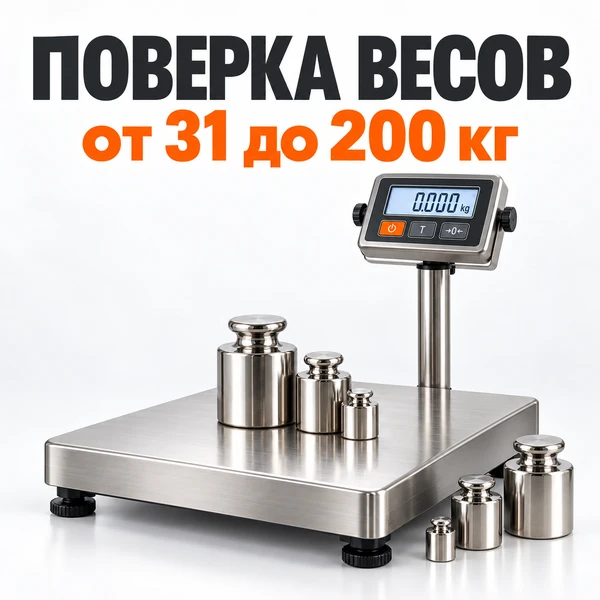 Поверка электроных весов от  31 до 200 кг