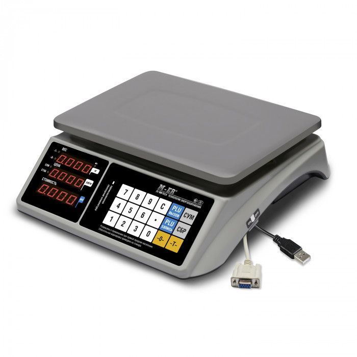 Весы торговые MERTECH M-ER 328 AC-15.2 "TOUCH-M" LED RS232, USB (325x230 мм) с сенс.клав