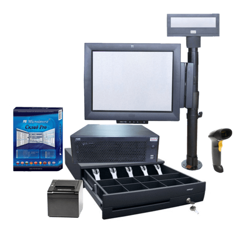 15'' POS Wincor-Touch Intel CD/2Gb DDR2/160 Gb HDD/ПО MI Pro+Ligh/Win7 Pro/Диспл.покуп./Сканер/ЧП