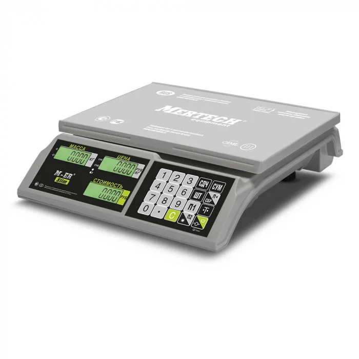 Весы торговые MERTECH M-ER 326 AC-15.2 "Slim" LED Белые (325x230 мм, АКБ до 4 мес.)