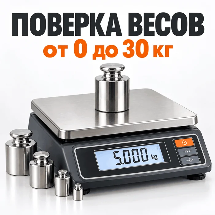 Поверка электроных весов от  0 до 30 кг