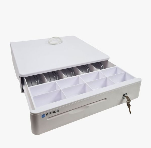 Денежный ящик SPACE 410R  автомат., 400*405*88, белый, большой