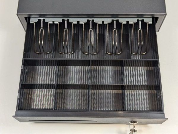 Денежный ящик SPACE 410K  автомат., 400*405*88, черный, большой SPACE - торговое оборудование.