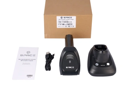  2D Сканер ШК SPACE X-2024RC-2D- BT экран беспроводной с подставкой QR Code, DataMatrix (+маркировка SPACE фото в интернет-магазине Бизнес РОСТ  - торговое оборудование.