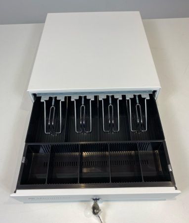  Денежный ящик Microinvest LB-330T ручной + PUSH., 335х368х80, белый, малый  фото в интернет-магазине Бизнес РОСТ  - торговое оборудование.