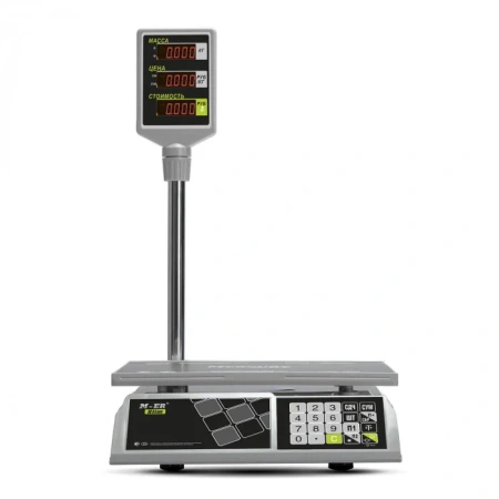  Весы торговые MERTECH M-ER 326 ACP-15.2 "Slim" LED Белые (325x230 мм, АКБ до 4 мес.) MERTECH фото в интернет-магазине Бизнес РОСТ  - торговое оборудование.