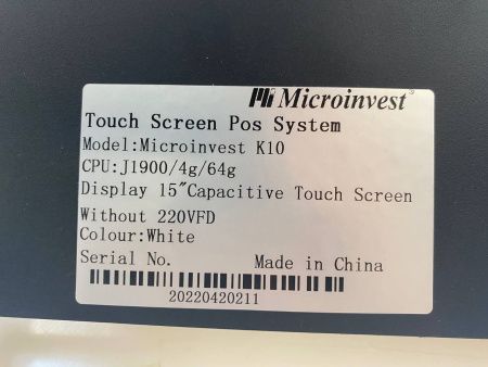  15" K10 (Q10)(J1900/4Gb/64SSD) noFAN J1900 2.0GHz (4ядра)/4Gb ОЗУ/64GB SSD/6 USB/COM Белый  фото в интернет-магазине Бизнес РОСТ  - торговое оборудование.