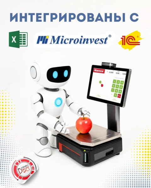 Весы с печатью этикеток M-ER 727 PM-32,5 (AI 15" Сенсорный, USB, Ethernet, Wi-Fi)  Автома. распознов