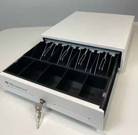  Денежный ящик Microinvest LB-330T ручной + PUSH., 335х368х80, белый, малый  фото в интернет-магазине Бизнес РОСТ  - торговое оборудование.