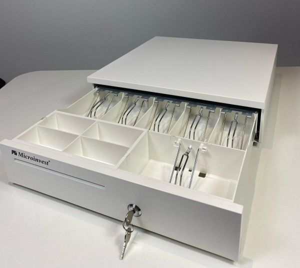 Денежный ящик Microinvewst LB-4042  автомат., 405*420*100, белый, большой  - торговое оборудование.