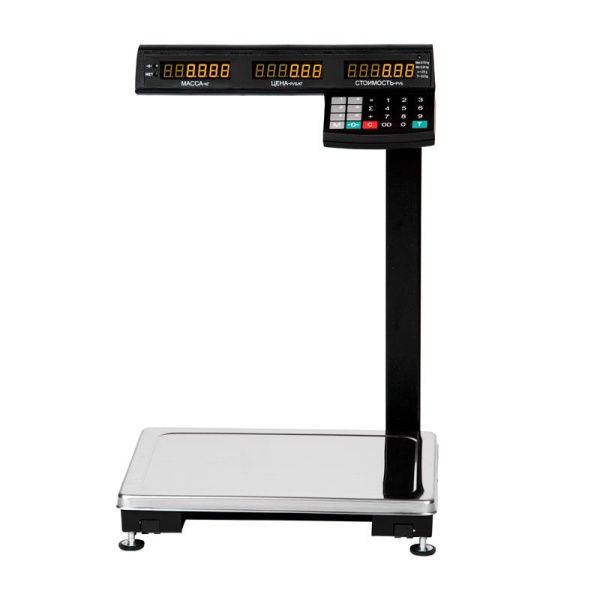 Весы электронные Масса-К МК-15.2-ТВ21(RU) (со стойкой) RS232(COM)+USB -для Микроинвест,1С Масса-К - торговое оборудование.