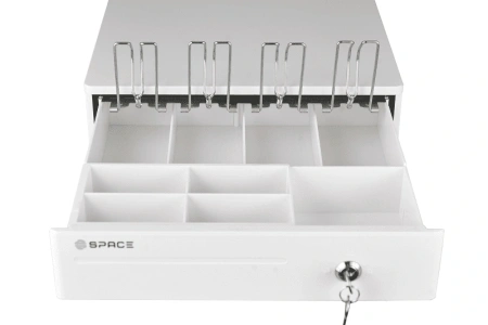  Денежный ящик SPACE 335R  автомат., 335х368х80,белый, малый SPACE фото в интернет-магазине Бизнес РОСТ  - торговое оборудование.