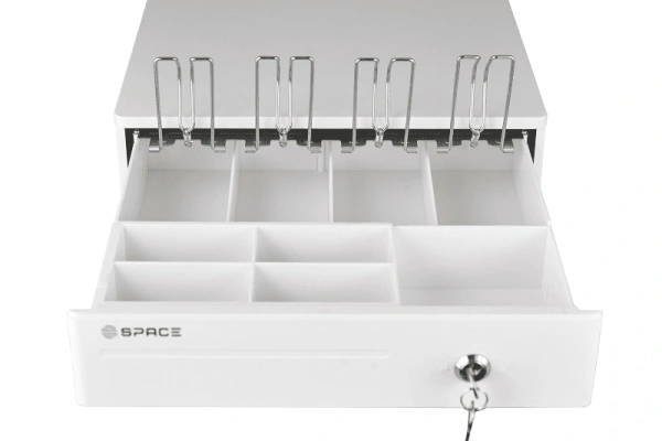 Денежный ящик SPACE 335R  автомат., 335х368х80,белый, малый SPACE - торговое оборудование.