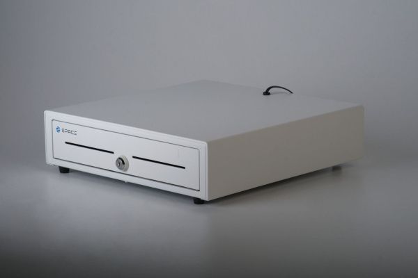  Денежный ящик SPACE 410K  автомат., 400*405*88, белый, большой SPACE фото в интернет-магазине Бизнес РОСТ  - торговое оборудование.