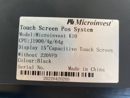  15" K10 (Q10)(J1900/4Gb/64SSD) noFAN J1900 2.0GHz (4ядра)/4Gb ОЗУ/64GB SSD/6 USB/COM Черный  фото в интернет-магазине Бизнес РОСТ  - торговое оборудование.