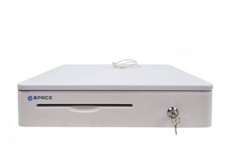  Денежный ящик SPACE 410R  автомат., 400*405*88, белый, большой SPACE фото в интернет-магазине Бизнес РОСТ  - торговое оборудование.