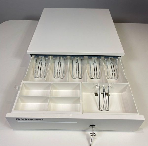 Денежный ящик Microinvewst LB-4042  автомат., 405*420*100, белый, большой  - торговое оборудование.