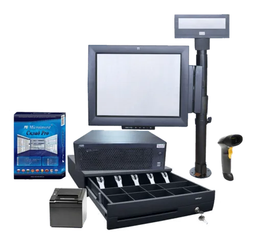 15'' POS Wincor-Touch Intel CD/2Gb DDR2/160 Gb HDD/ПО MI Pro+Ligh/Win7 Pro/Диспл.покуп./Сканер/ЧП