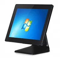 15" W12 +MSR Микроинвест FLAT Сенсорный  монитор c ридером магнитных карт. Металич. подставка Черный